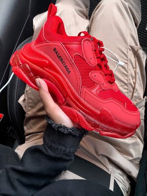 Мужские и женские кроссовки кроссовки Triple S All Red (3-ьох слойна підошва) Balenciaga фото