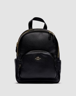 Жіночий рюкзак Coach Mini Court Black Pebbled Leather Shoulder Backpack Bag Premium фото