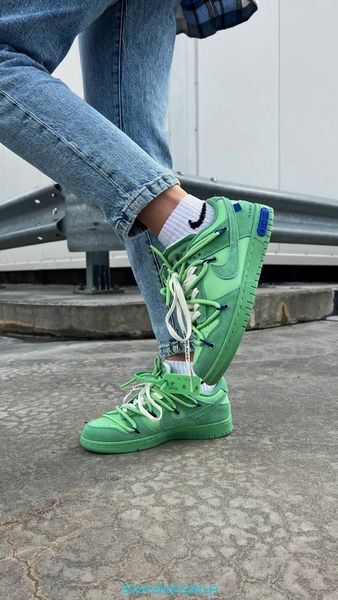 Жіночі баскетбольні кросівки Nike SB Dunk x Off White Green фото