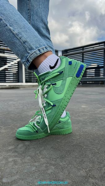 Жіночі баскетбольні кросівки Nike SB Dunk x Off White Green фото