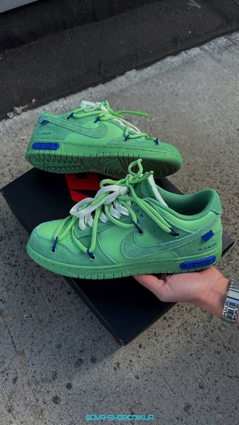 Женские баскетбольные кроссовки Nike SB Dunk x Off White Green фото