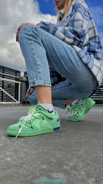 Жіночі баскетбольні кросівки Nike SB Dunk x Off White Green фото