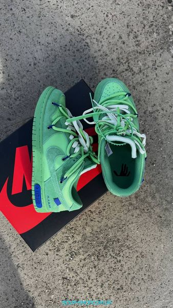 Жіночі баскетбольні кросівки Nike SB Dunk x Off White Green фото