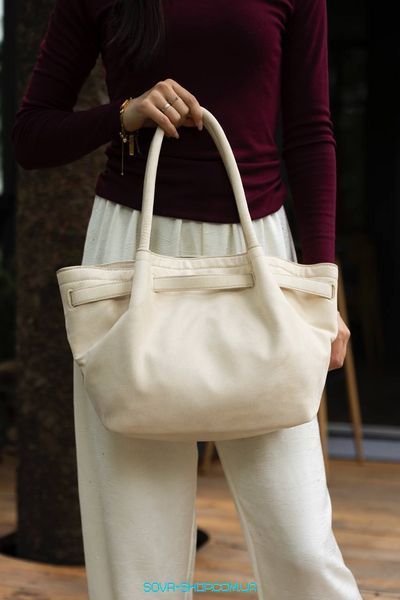 Жіноча сумка JW PEI HANA Medium Tote Bag - Crema фото