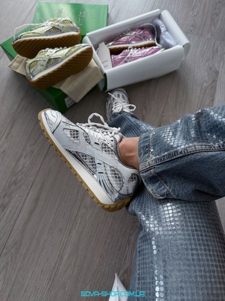 Жіночі кросівки Bottega Veneta Orbit Silver White Premium фото