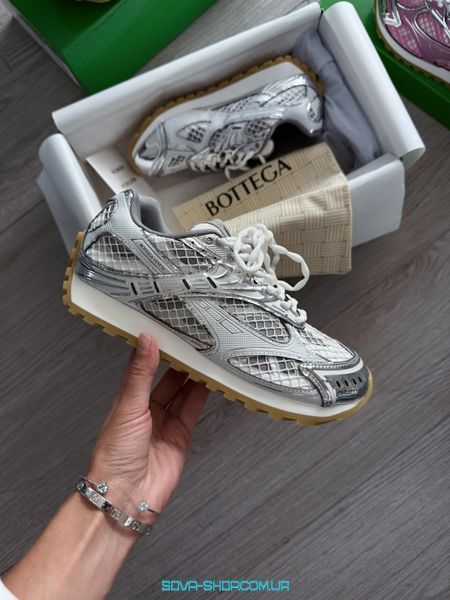 Жіночі кросівки Bottega Veneta Orbit Silver White Premium фото
