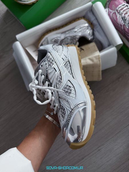 Жіночі кросівки Bottega Veneta Orbit Silver White Premium фото