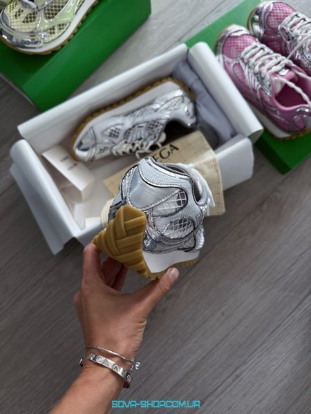 Жіночі кросівки Bottega Veneta Orbit Silver White Premium фото