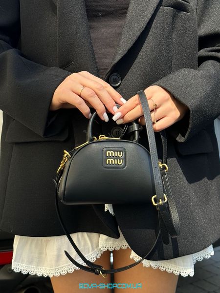 Жіноча сумка Miu Miu Leather Top-Handle Bag Black Premium фото