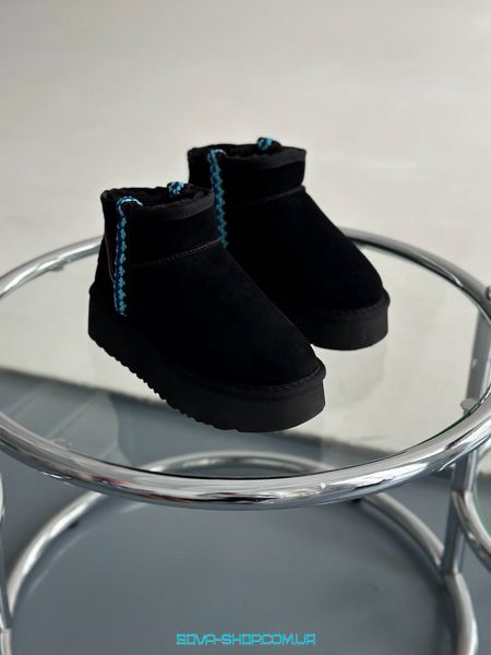 Женские зимние ботинки Ugg Ultra Mini Braid Platform Boot Black Premium фото