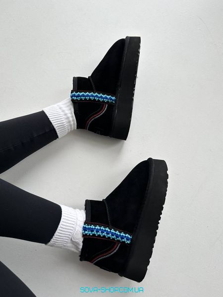 Женские зимние ботинки Ugg Ultra Mini Braid Platform Boot Black Premium фото