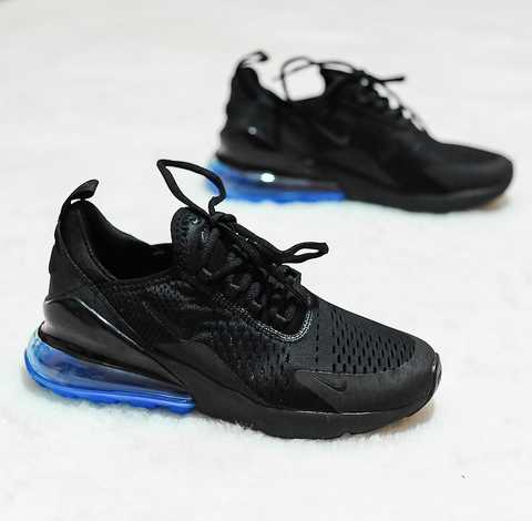 Air max 270 black with sales blue bubble