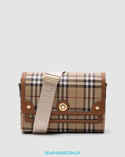 Женская сумка Burberry Leather Vintage Check Note Cross-Body Bag Premium фото