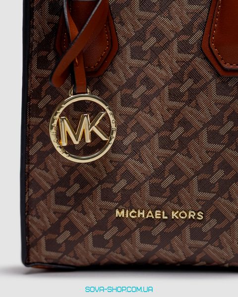 Жіноча сумка Michael Kors Mercer Extra-Small Pebbled Leather Crossbody Bag Brown Premium фото