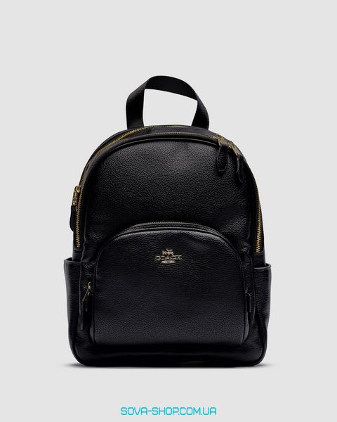 Женский рюкзак Coach Mini Court Black Pebbled Leather Shoulder Backpack Bag Premium фото