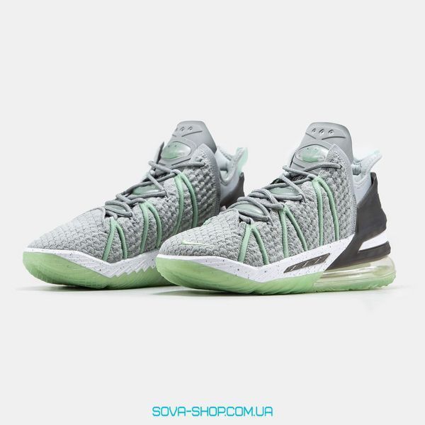 Мужские баскетбольные кроссовки Nike LeBrone 18 Grey Green фото