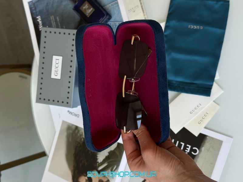 Сонцезахисні окуляри Gucci GG1703S 002 Black/Gold 55/17/140 (EW0405) Premium фото