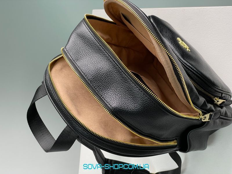 Жіночий рюкзак Coach Mini Court Black Pebbled Leather Shoulder Backpack Bag Premium фото