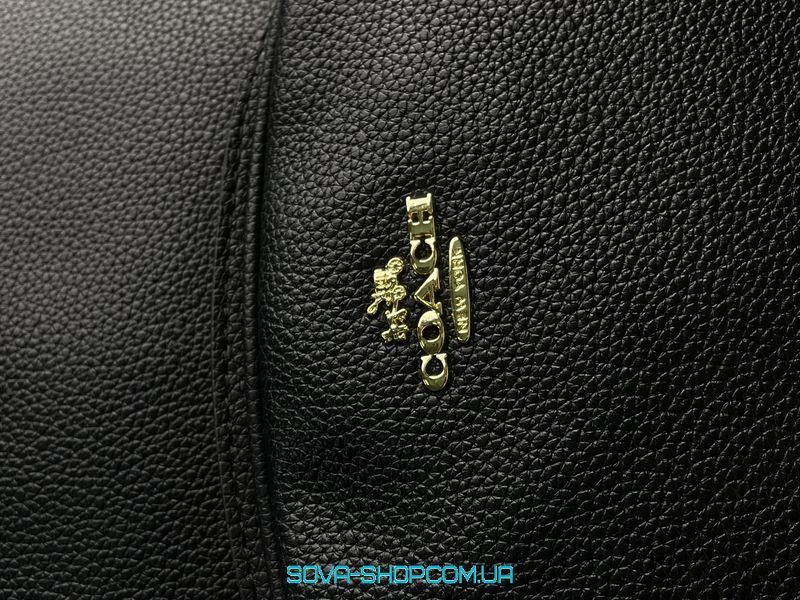 Жіночий рюкзак Coach Mini Court Black Pebbled Leather Shoulder Backpack Bag Premium фото