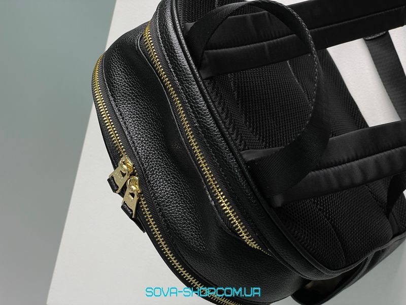 Женский рюкзак Coach Mini Court Black Pebbled Leather Shoulder Backpack Bag Premium фото