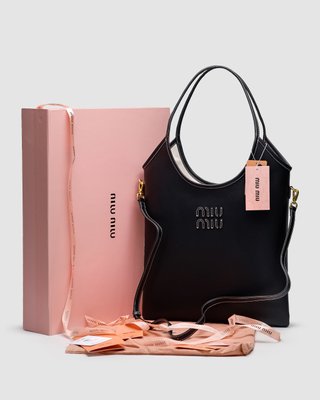 Жіноча сумка Miu Miu Ivy Leather Bag Black Premium фото