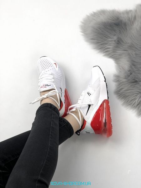 Чоловічі та жіночі кросівки Air Max 270 White Red Nike фото