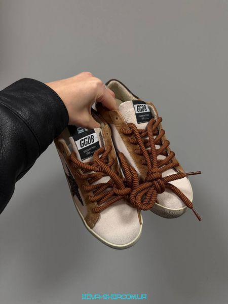 Женские кроссовки GG SUPERSTAR LIGHT BEIGE / BROWN SUEDE Premium фото