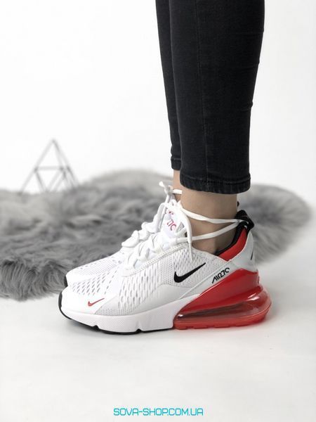 Чоловічі та жіночі кросівки Air Max 270 White Red Nike фото