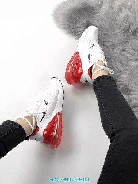 Чоловічі та жіночі кросівки Air Max 270 White Red Nike фото