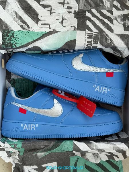 Чоловічі кросівки Nike Air Force 1 Low Off White Blue фото