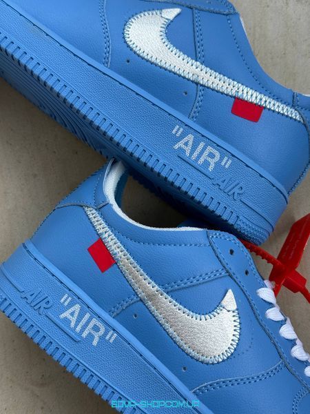 Чоловічі кросівки Nike Air Force 1 Low Off White Blue фото