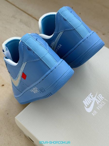 Чоловічі кросівки Nike Air Force 1 Low Off White Blue фото