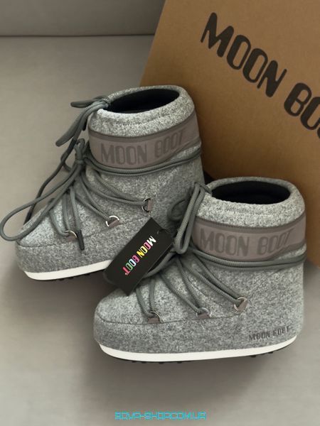 Жіночі зимові ботинки MOON BOOT GREY PREMIUM фото