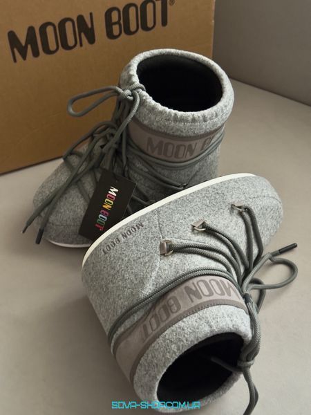 Жіночі зимові ботинки MOON BOOT GREY PREMIUM фото