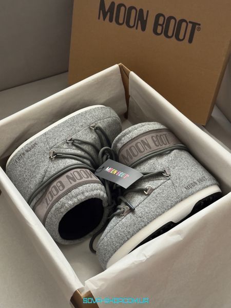 Жіночі зимові ботинки MOON BOOT GREY PREMIUM фото