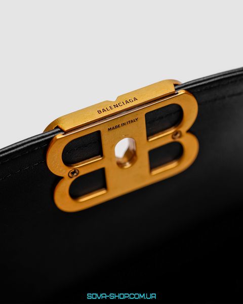 Жіноча сумка Balenciaga Small Bb Flap Leather Bag Black/Gold Premium фото