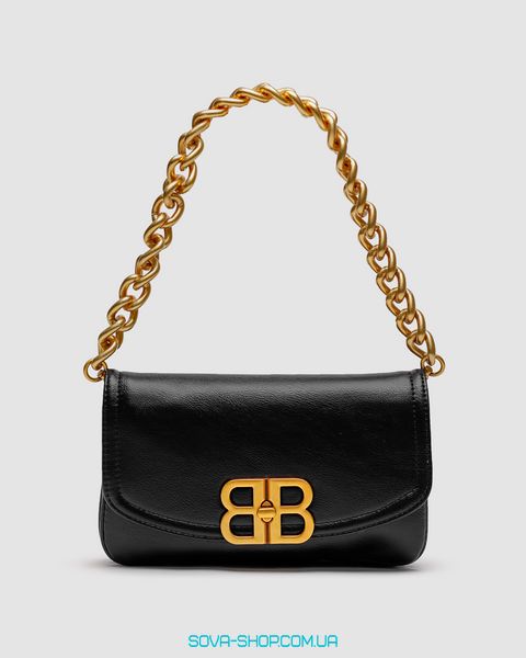 Жіноча сумка Balenciaga Small Bb Flap Leather Bag Black/Gold Premium фото