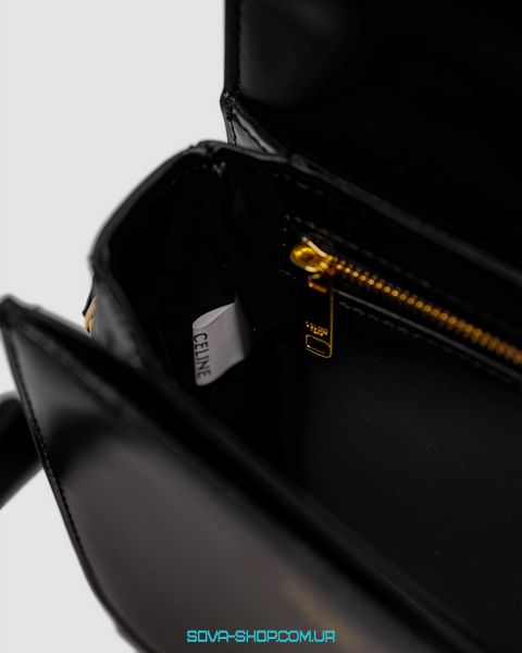 Жіноча сумка Celine Teen Triomphe Bag Black in Shiny Calfskin Premium фото