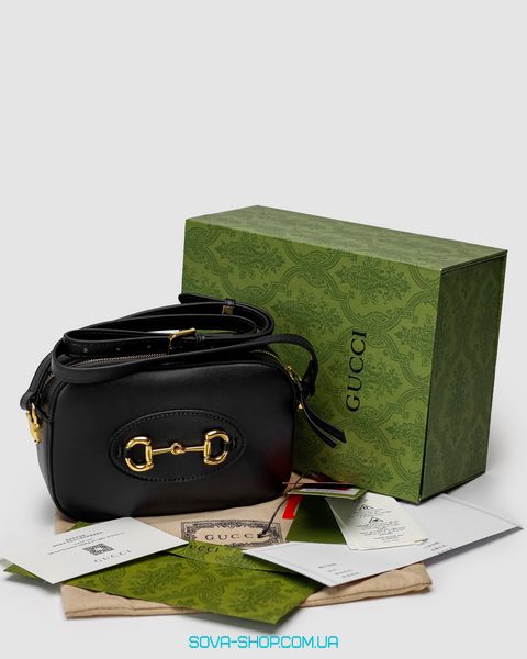 Жіноча сумка Gucci Horsebit 1955 Small Shoulder Bag Black Premium фото