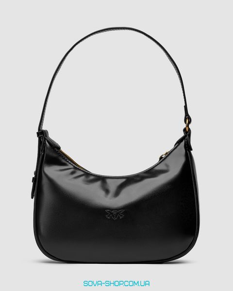 Жіноча сумка Pinko Half Moon Bag Simply Black With Leather Buckle Premium фото