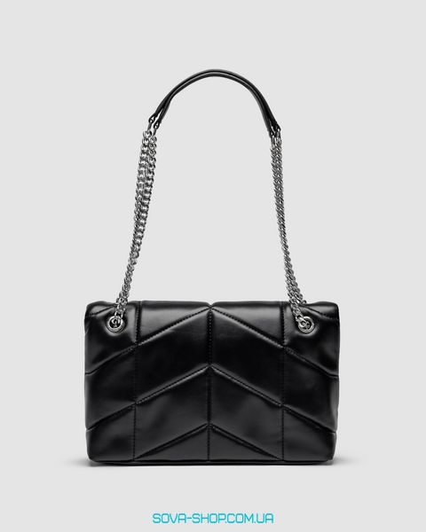 Женская сумка Yves Saint Laurent Puffer Small in Nappa Leather Black Silver Chain Premium фото