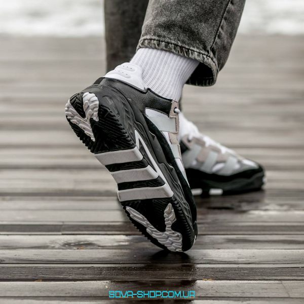 Чоловічі кросівки Adidas Niteball Black White Grey фото