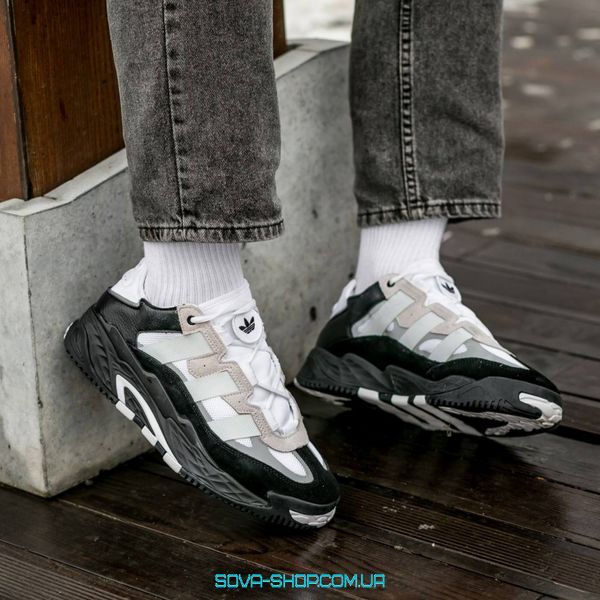 Чоловічі кросівки Adidas Niteball Black White Grey фото