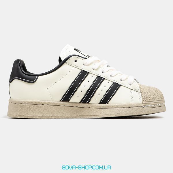 Жіночі та чоловічі кросівки Adidas Superstar Classic Beige Black фото