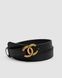 Ремень Chanel Leather Belt Black/Gold Premium re-128229 фото 3