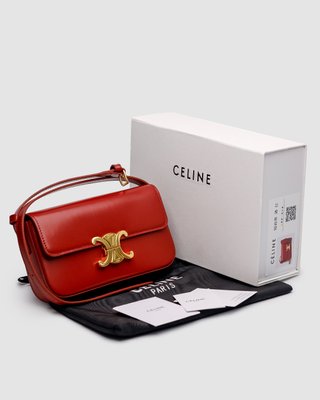 Женская сумка Celine Shoulder Bag Claude In Shiny Calfskin Burgundy Premium фото