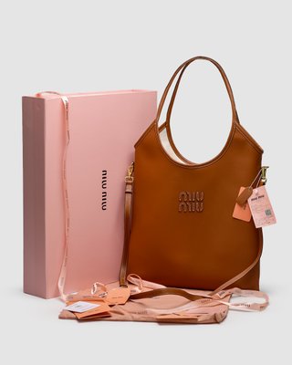 Жіноча сумка Miu Miu Ivy Leather Bag Brown Premium фото