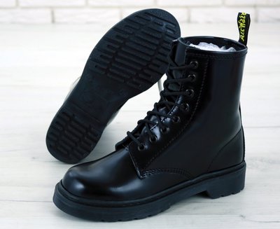 Зимові жіночі ботинки (ТЕРМО) Dr. Martens All Black фото
