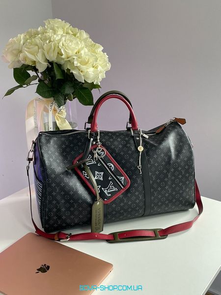 Унісекс сумка Louis Vuitton Keepall Bandouliere Bag Limited Edition Patchwork Monogram Eclipse 50 Premium фото