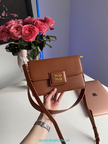 Жіноча сумка Miu Miu Shoulder Leather Bag Brown Premium фото